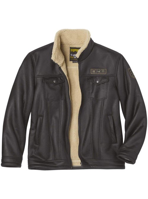 Blouson aviateur suédine doublé sherpa - atlas for men - Kiabi Blouson aviateur suédine doublé sherpa - atlas for men - Kiabi