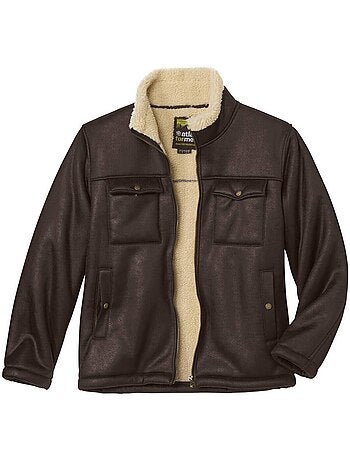 Blouson Aviateur Suédine Effet Cuir Vieilli - ATLAS FOR MEN