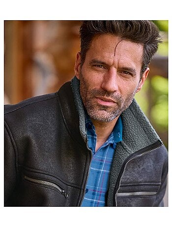 Blouson Aviateur Suédine Fourré Sherpa - ATLAS FOR MEN