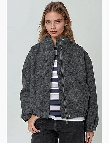 Blouson aviateur texturé avec col de veste hiccup