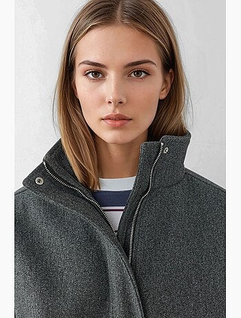Blouson aviateur texturé avec col de veste hiccup
