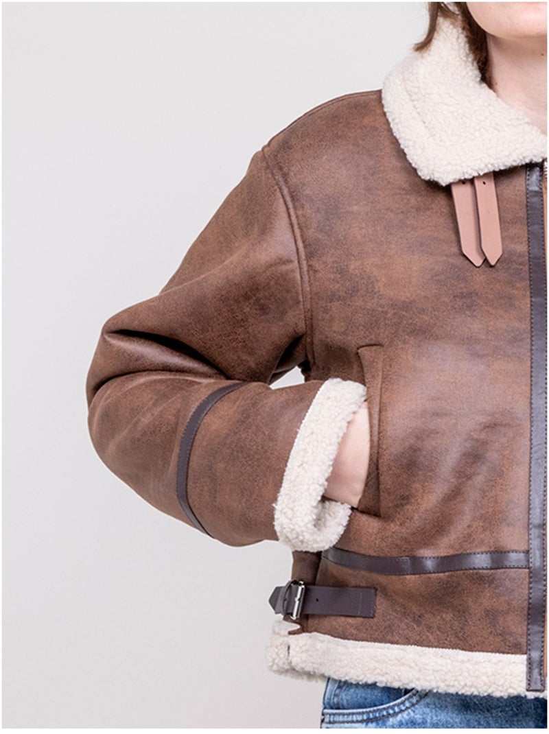 Blouson aviateur UDANE Marron - Kiabi