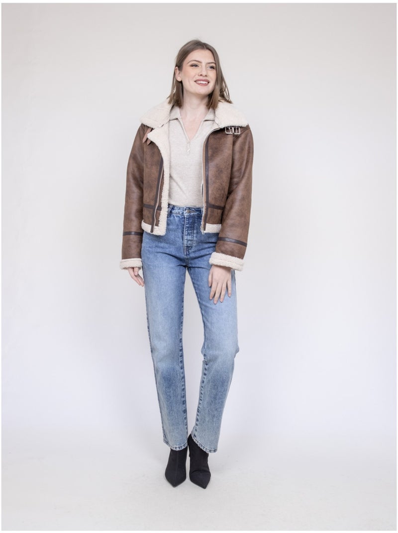 Blouson aviateur UDANE Marron - Kiabi
