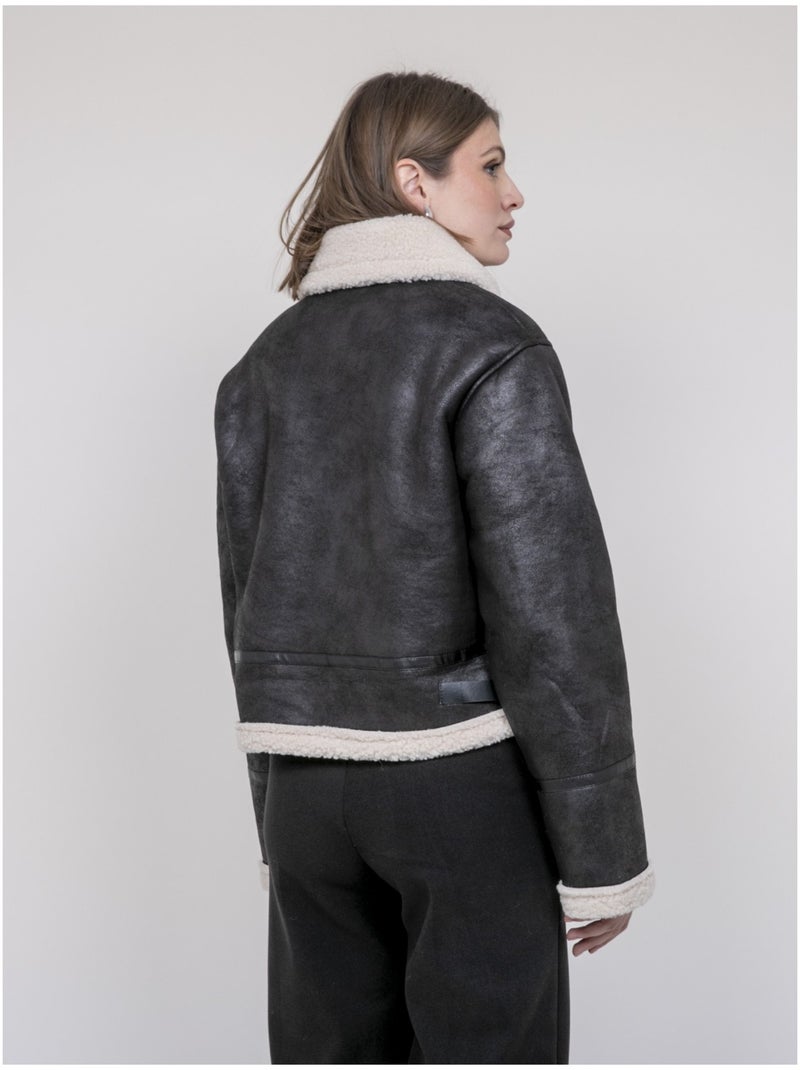 Blouson aviateur UDANE Noir - Kiabi