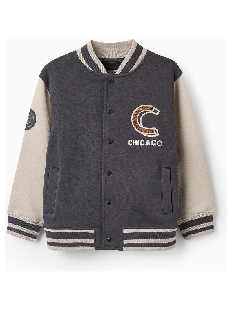 Blouson bombardier, perchoir CHICAGO Gris foncé - Kiabi