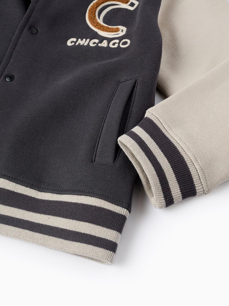 Blouson bombardier, perchoir CHICAGO Gris foncé - Kiabi