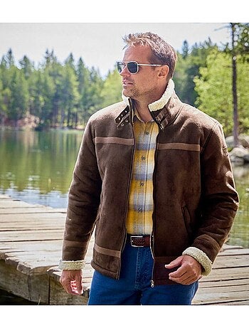 Blouson Bombardier Suédine et Sherpa - ATLAS FOR MEN