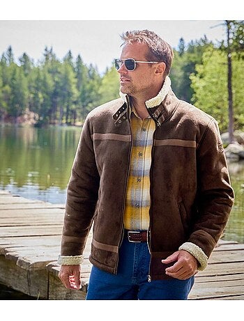 Blouson bombardier suédine et sherpa - atlas for men