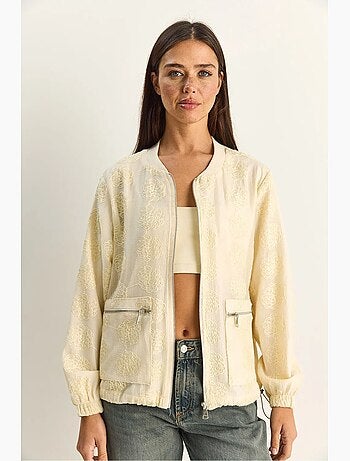 Blouson bomber à broderie florale lucci