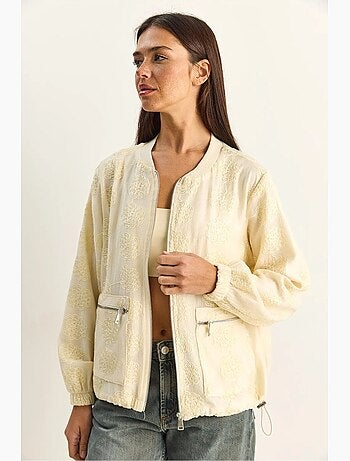 Blouson bomber à broderie florale lucci