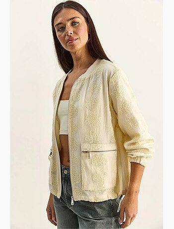 Blouson bomber à broderie florale lucci