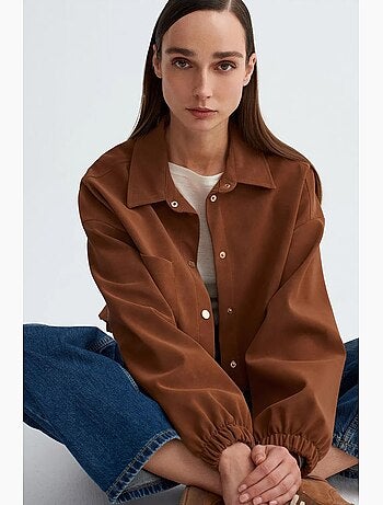 Blouson bomber court oversize en suédine dilvin