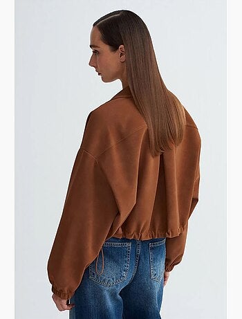 Blouson bomber court oversize en suédine dilvin