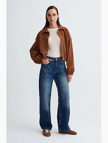 Blouson bomber court oversize en suédine dilvin