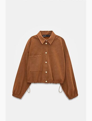 Blouson bomber court oversize en suédine dilvin