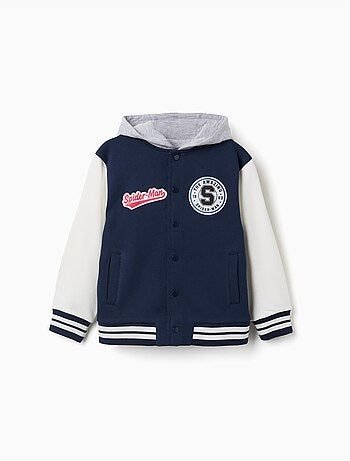 Blouson bomber en coton peigné à capuche spider-man