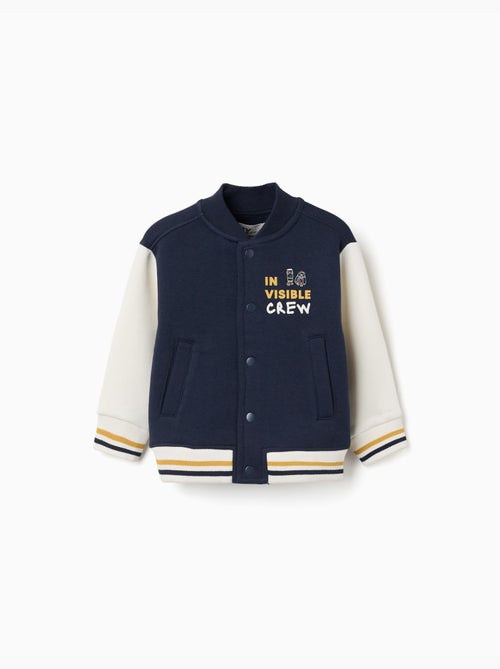 Blouson bomber en coton peigné avec imprimé - Kiabi Blouson bomber en coton peigné avec imprimé - Kiabi