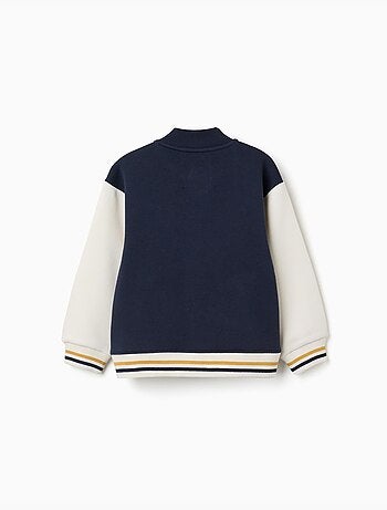 Blouson bomber en coton peigné avec imprimé