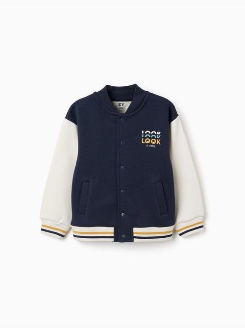 Blouson bomber en coton peigné avec imprimé - Kiabi Blouson bomber en coton peigné avec imprimé - Kiabi