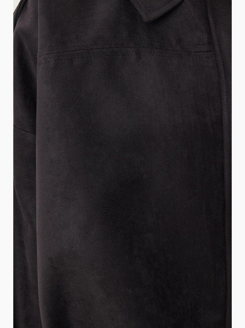 Blouson bomber en crêpe scuba texturé avec fermeture éclair istanbul Noir - Kiabi