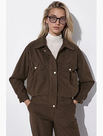 Blouson bomber en velours avec détail de poche hiccup