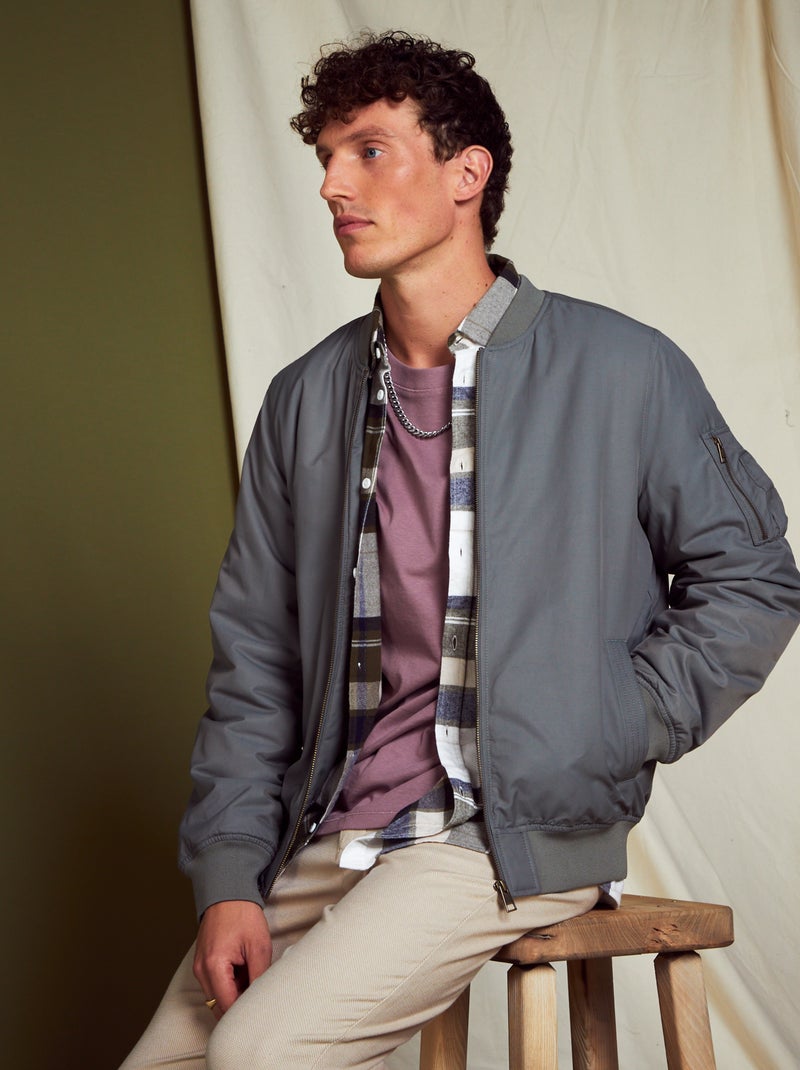 Blouson bomber Gris - Kiabi