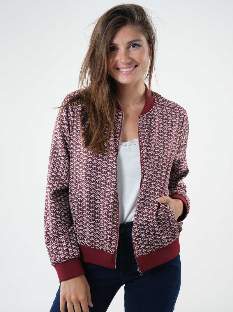 Blouson bomber imprimé rétro 'Deeluxe' Bordeaux - Kiabi