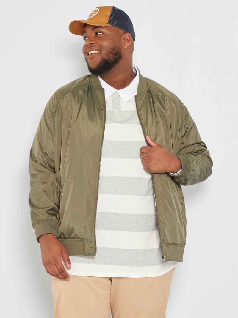 Blouson bomber léger Kaki - Kiabi