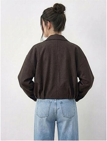 Blouson bomber oversize en jean avec ceinture lucci