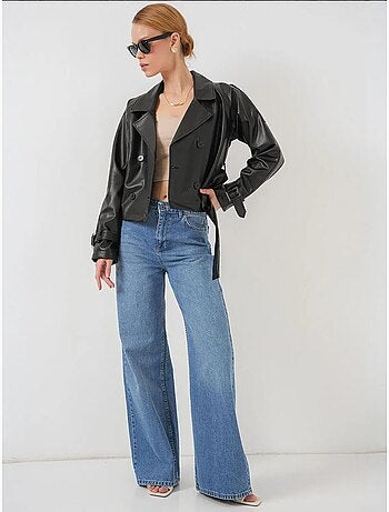 Blouson bomber oversize en similicuir avec détails en patch bdart