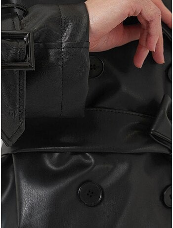 Blouson bomber oversize en similicuir avec détails en patch bdart