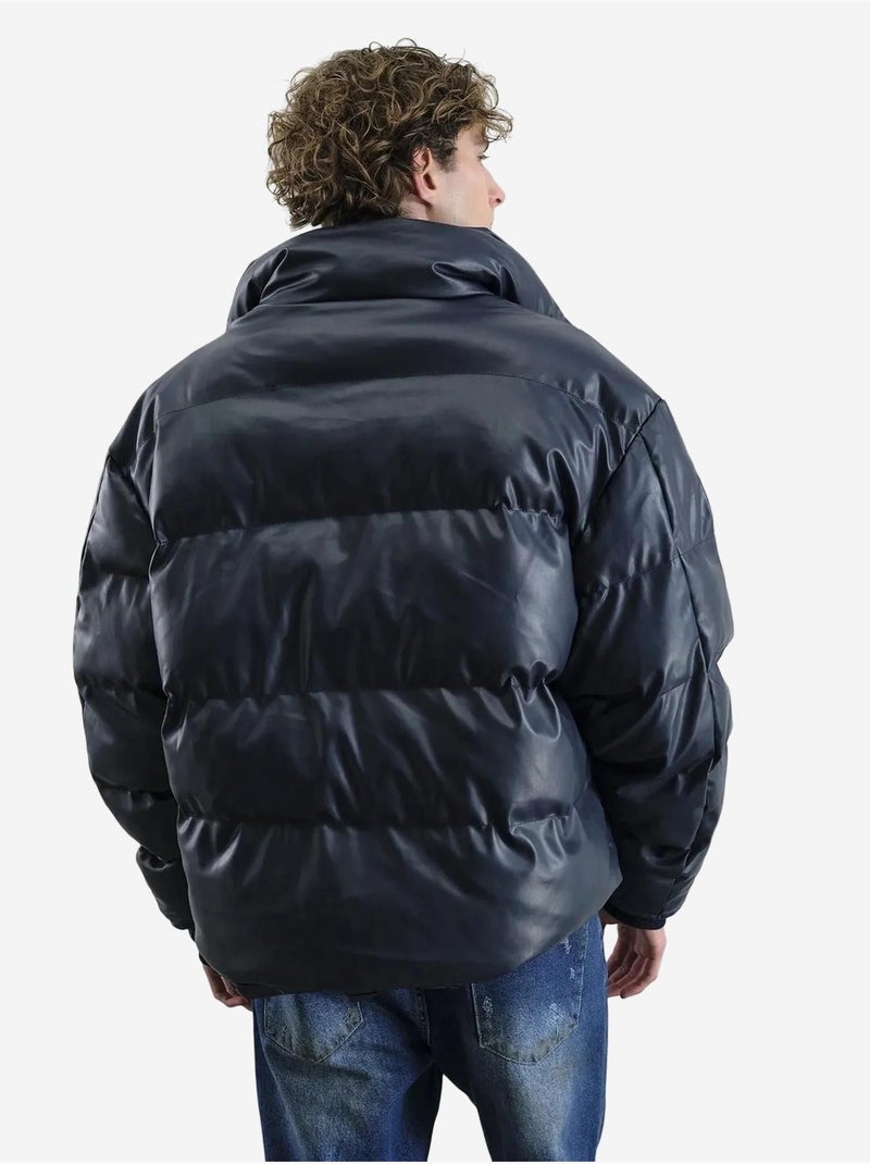 Blouson bomber texturé avec fermeture éclair giesto Bleu marine - Kiabi