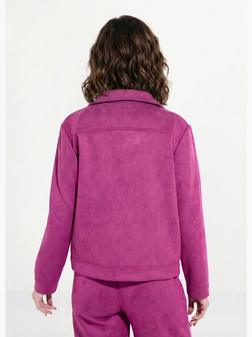 Blouson boutonné tissu suédé col cranté - Afibel - Kiabi Blouson boutonné tissu suédé col cranté - Afibel - Kiabi