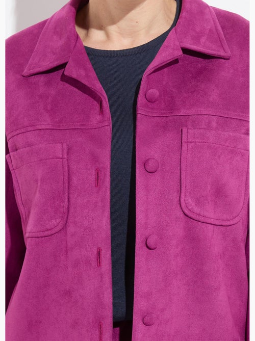 Blouson boutonné tissu suédé col cranté - Afibel - Kiabi Blouson boutonné tissu suédé col cranté - Afibel - Kiabi