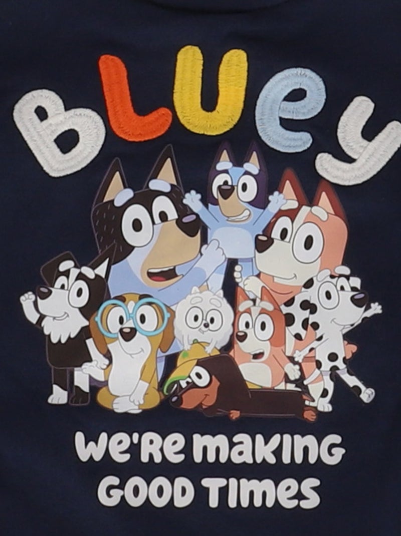 Blouson brodé 'Bluey' en molleton et coton Bleu - Kiabi
