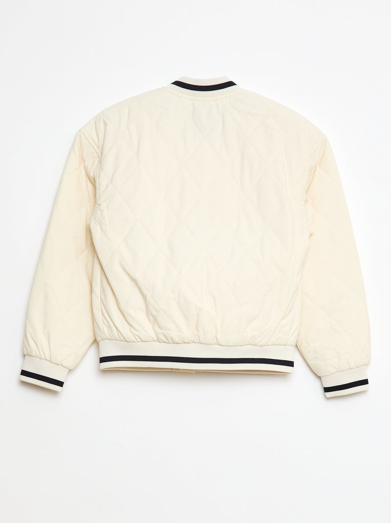 Blouson campus matelassé Blanc - Kiabi