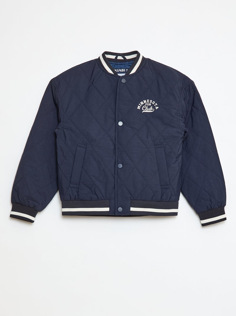 Blouson campus matelassé Bleu - Kiabi