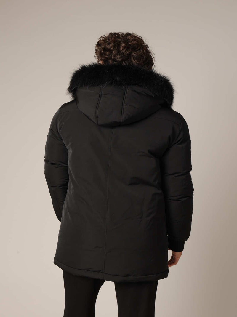 Blouson chaud avec col en imitation fourrure
 'Deeluxe' Noir - Kiabi