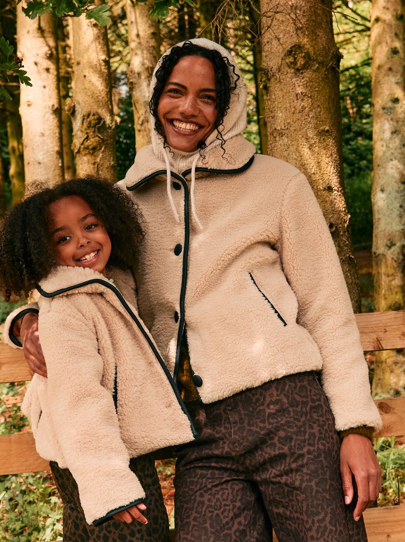 Blouson chaud effet moutonné Beige - Kiabi