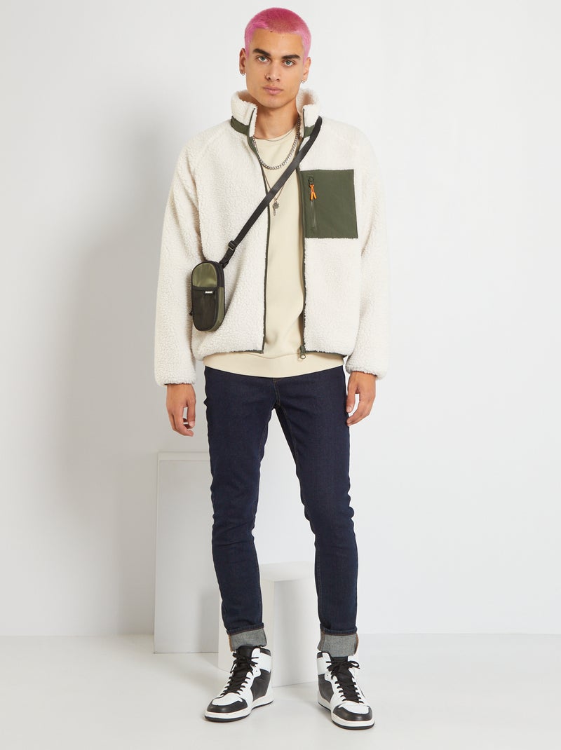 Blouson chaud effet moutonné Beige - Kiabi
