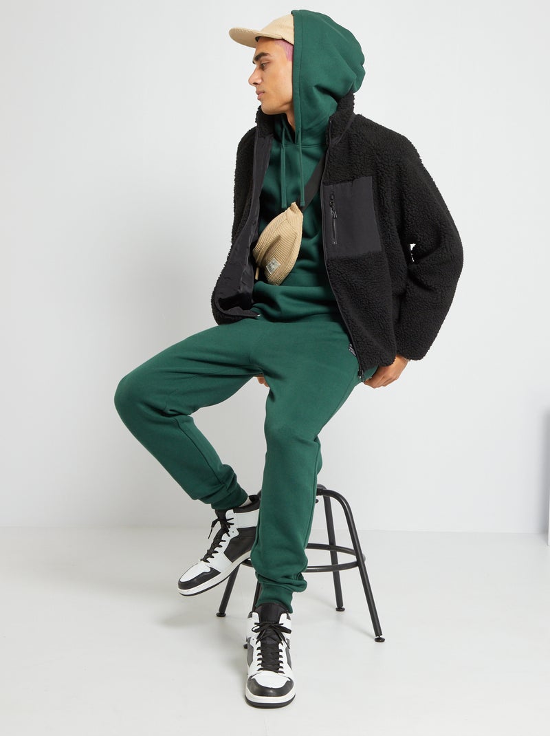 Blouson chaud effet moutonné noir - Kiabi