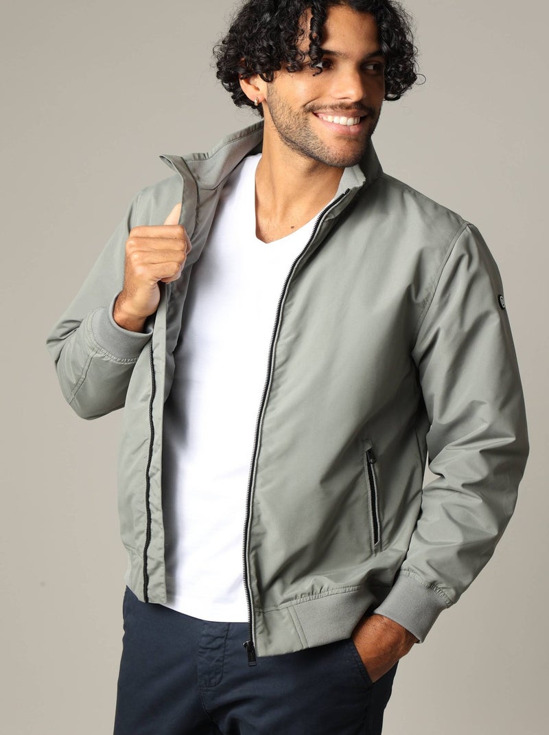 Blouson classique en toile enduite avec col montant 'Deeluxe' Kaki - Kiabi