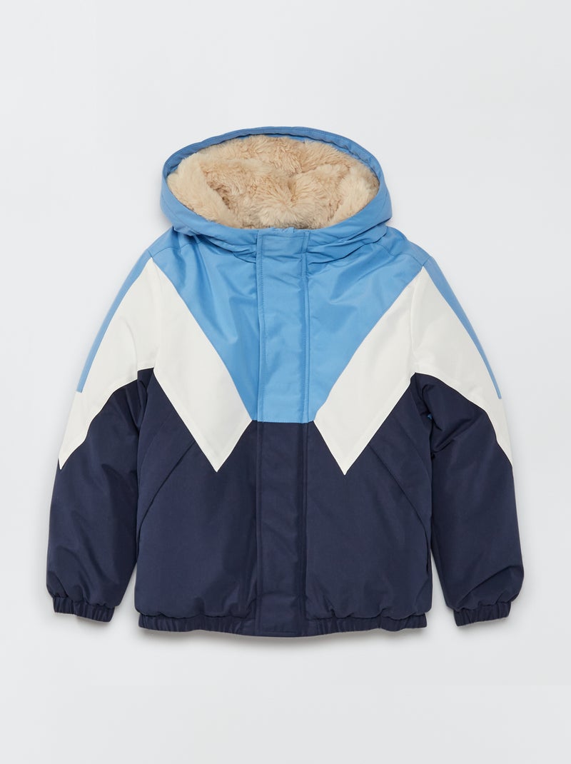 Blouson color-block bleu - Kiabi