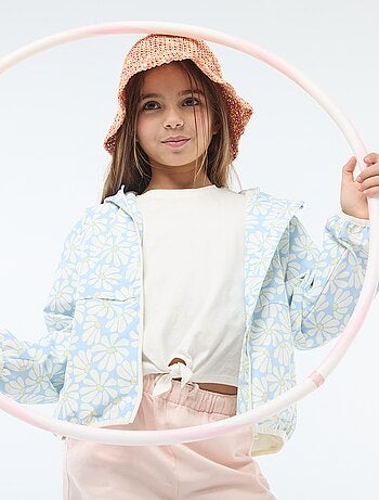 Blouson coupe-vent à capuche à motif