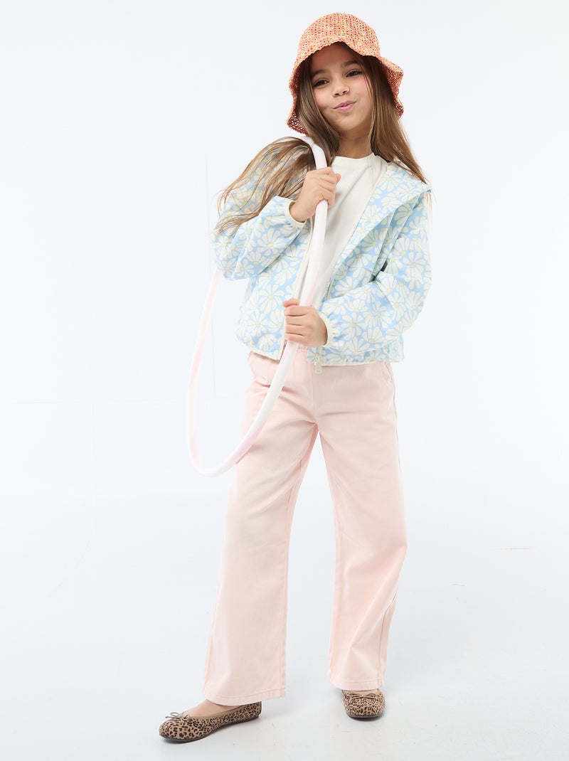 Blouson coupe-vent à capuche à motif Bleu - Kiabi