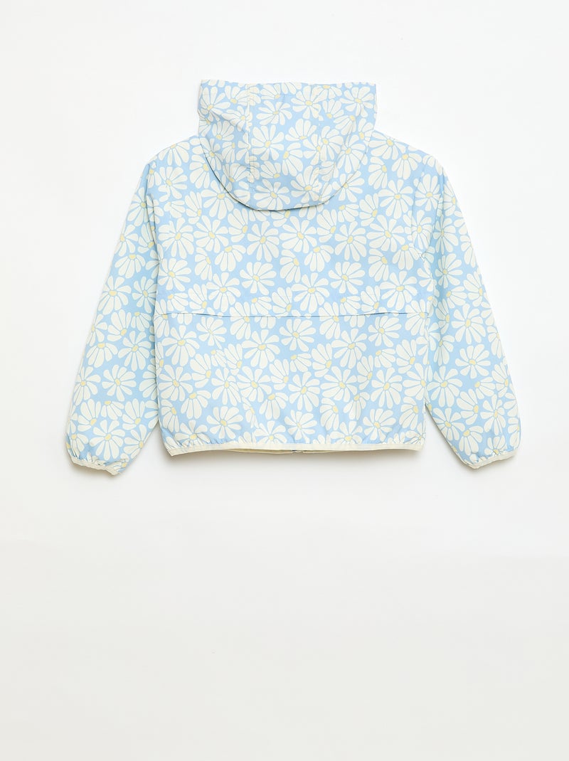 Blouson coupe-vent à capuche à motif Bleu - Kiabi