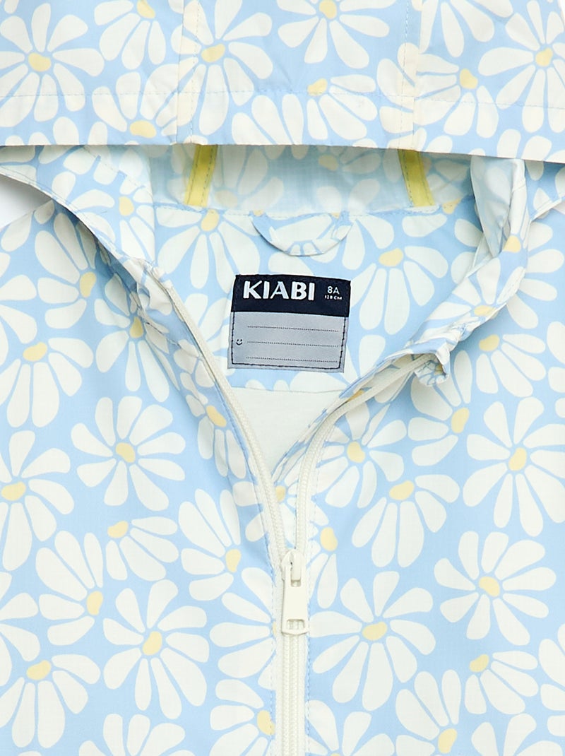 Blouson coupe-vent à capuche à motif Bleu - Kiabi
