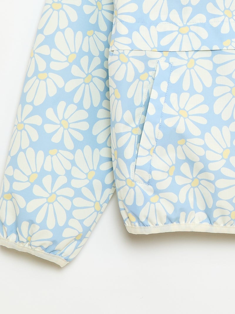 Blouson coupe-vent à capuche à motif Bleu - Kiabi