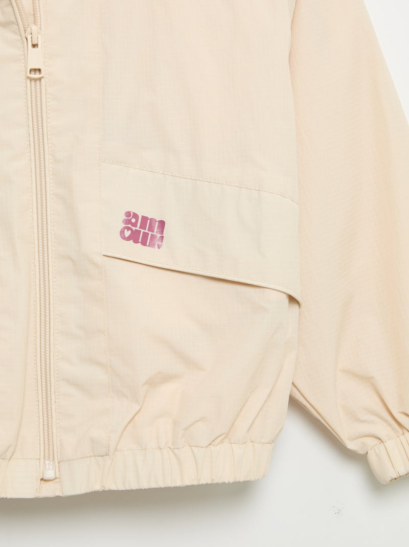 Blouson coupe-vent à capuche Beige - Kiabi