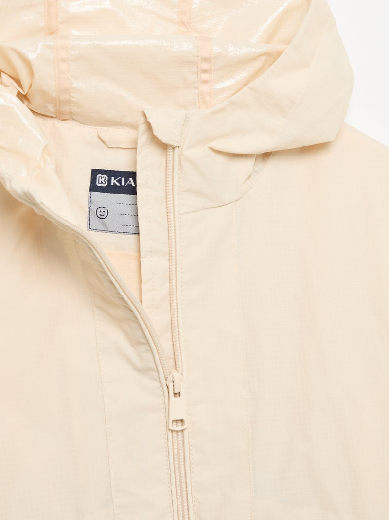Blouson coupe-vent à capuche Beige - Kiabi